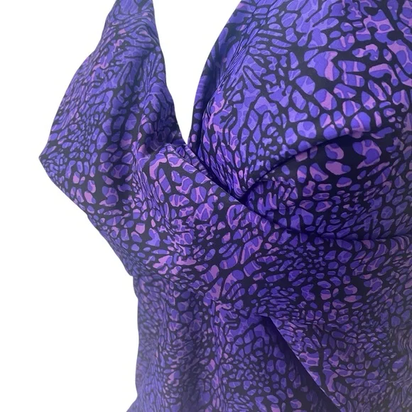 Speedo Womens One Piece Purple Criss Cross Back Swimsuit Size 12 - Picture 4 of 9